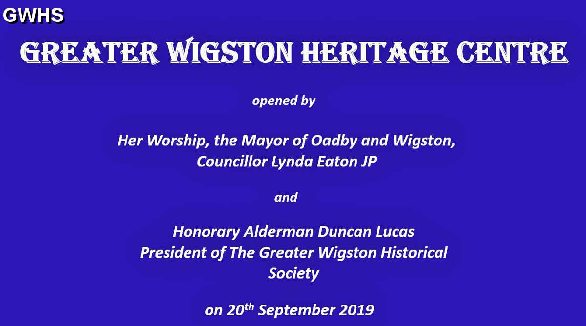 35-249 Plaque for the opening of the Greater Wigston Heritage Centre 2019
