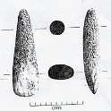 31-221 Neolithic Axe Head found during ploughing at Glebe Farm Wigston Magna