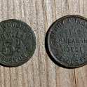 34-415 Two old pub tokens one from the King William IV Bell Street Wigston  Magna