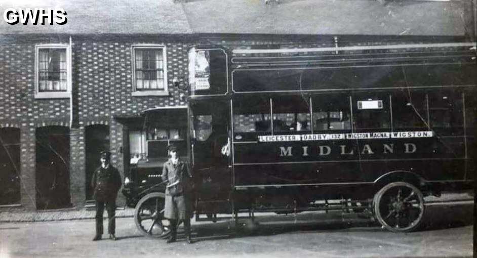 39-367 Tilling Stevens bus service to and from Wigston c1920